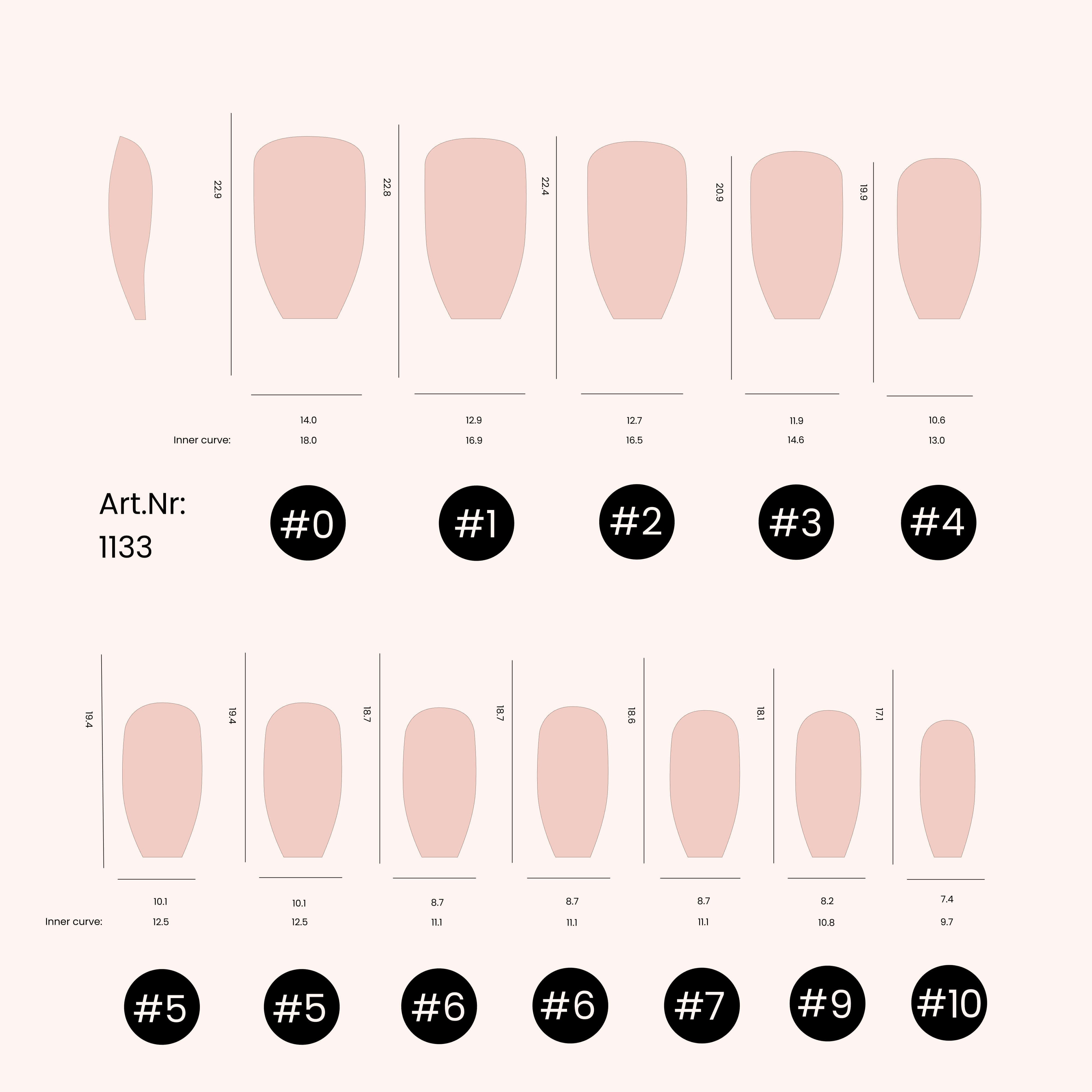 Tipsy żelowe Soft Gel Nail Ballerina 500 w pudełku