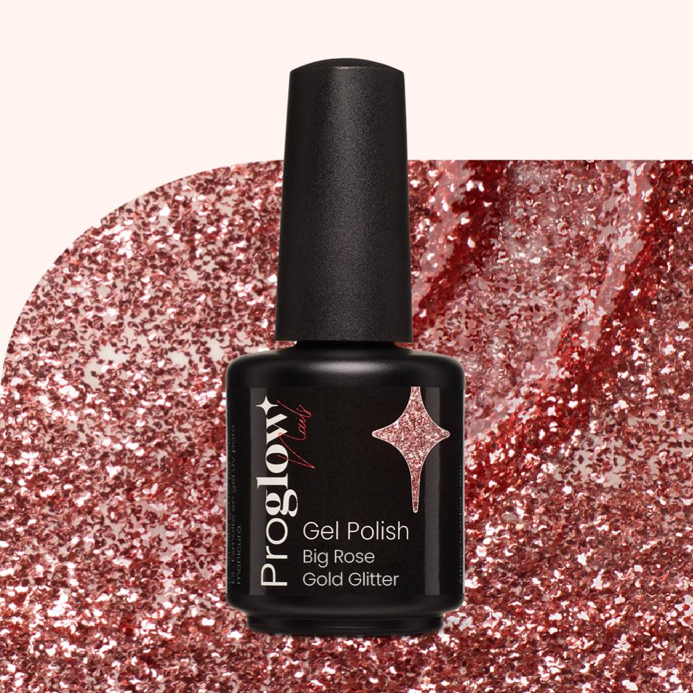 Lakier hybrydowy Big Rose Gold Glitter
