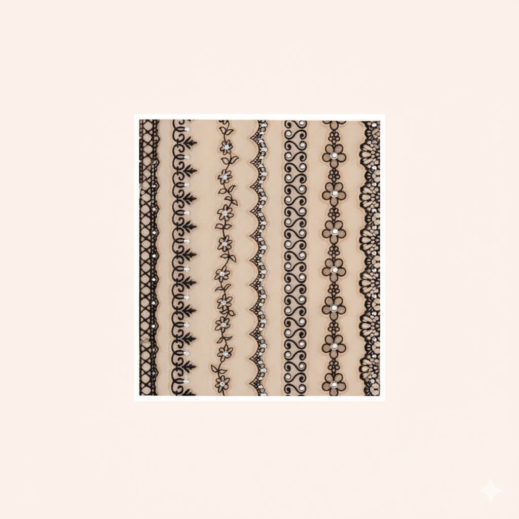 Zestaw naklejek na paznokcie Princess Lace Black