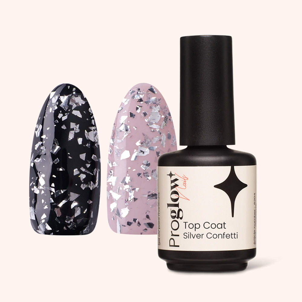 Top Coat Silver Confetti