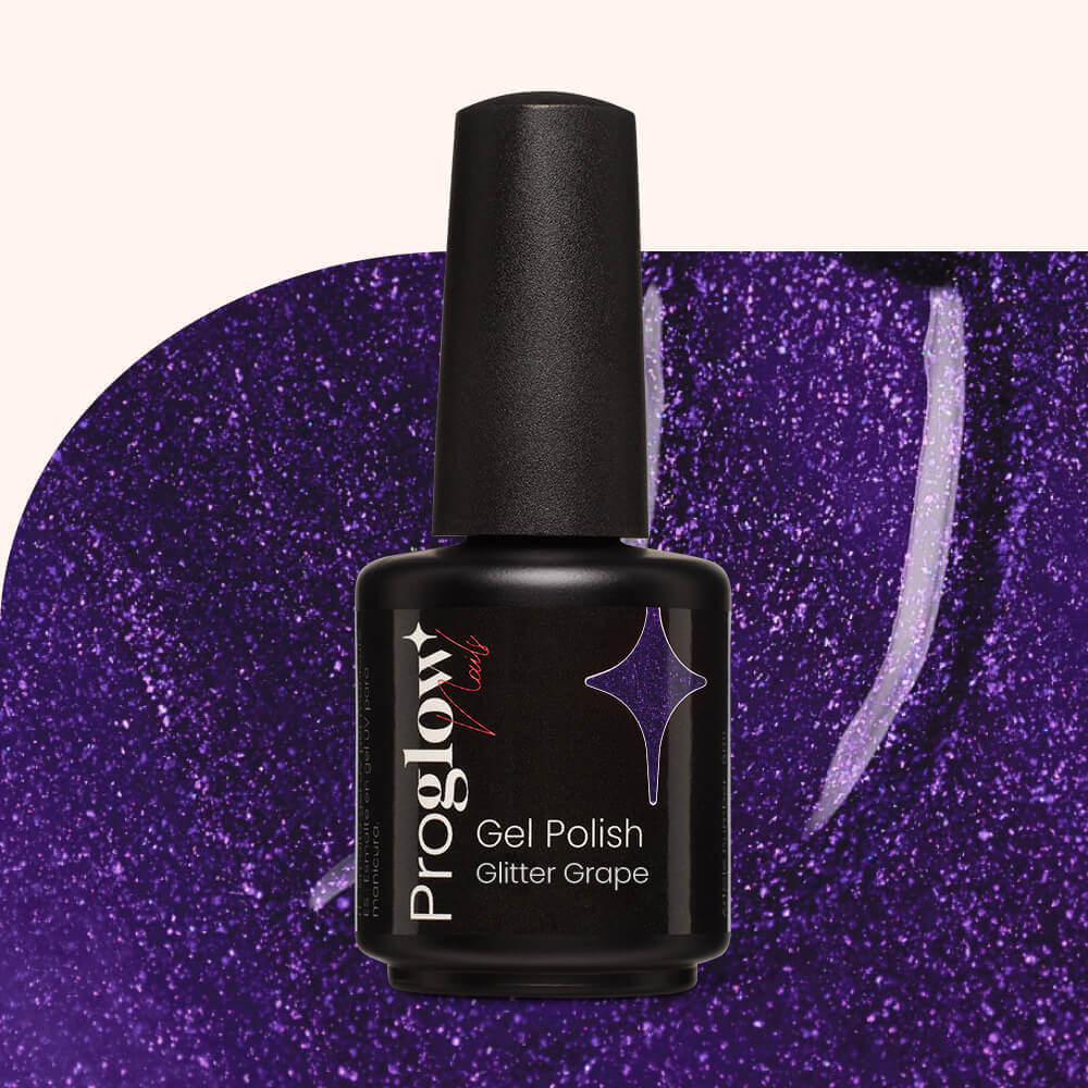 Lakier hybrydowy Gel Polish Glitter Grape