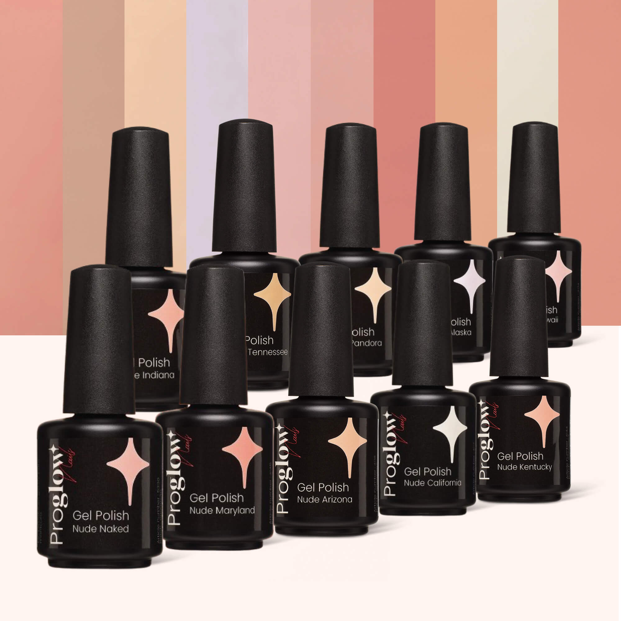 Zestaw lakierów hybrydowych Nude Top 10 Bestseller