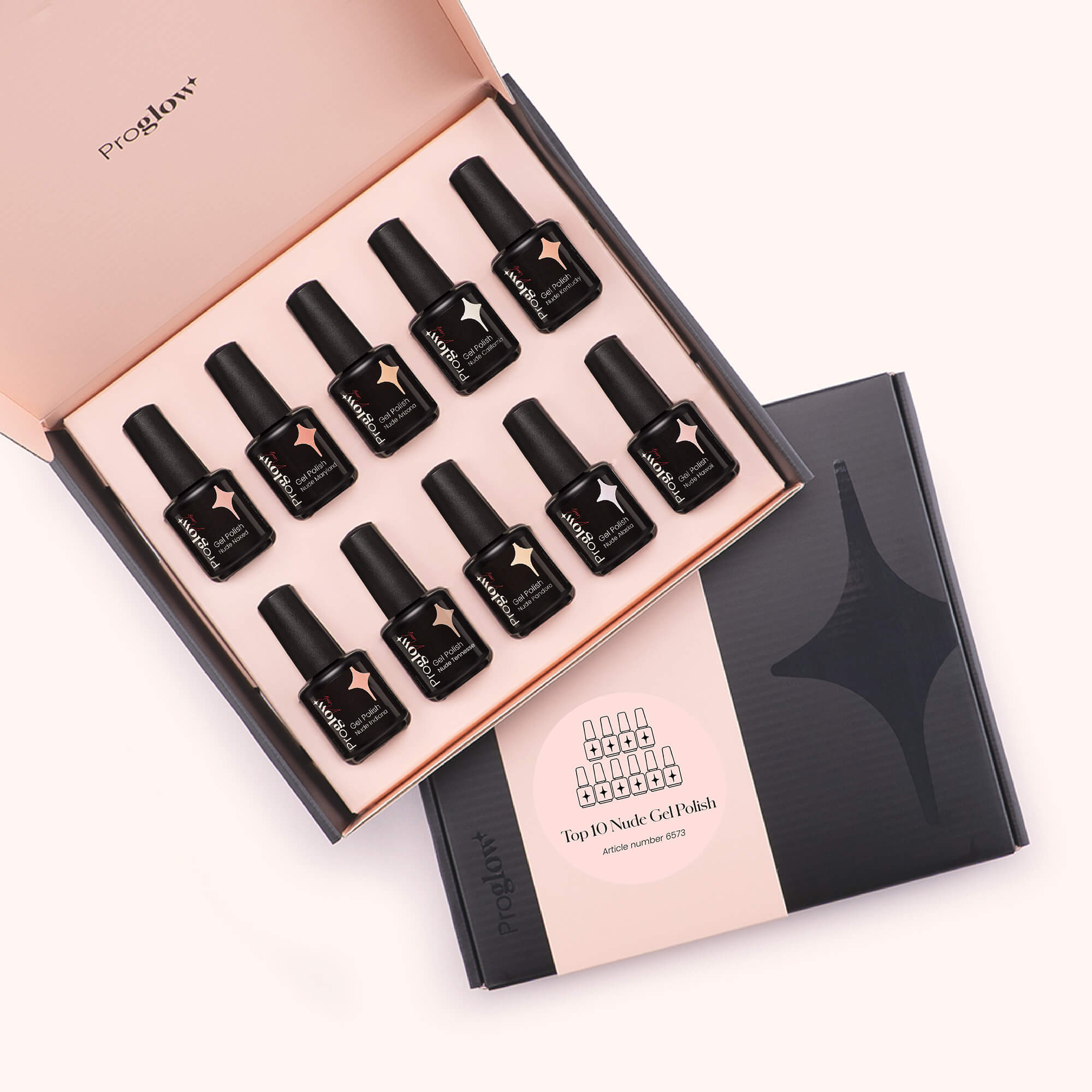 Zestaw lakierów hybrydowych Nude Top 10 Bestseller