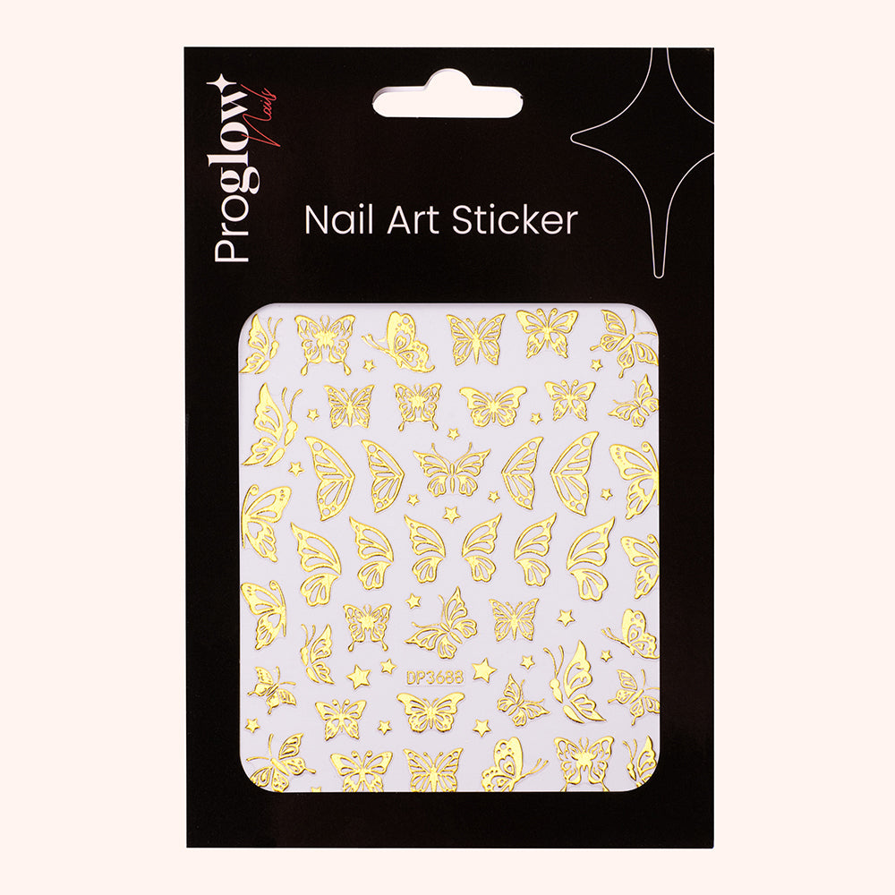 Nail Sticker Golden Butterfly