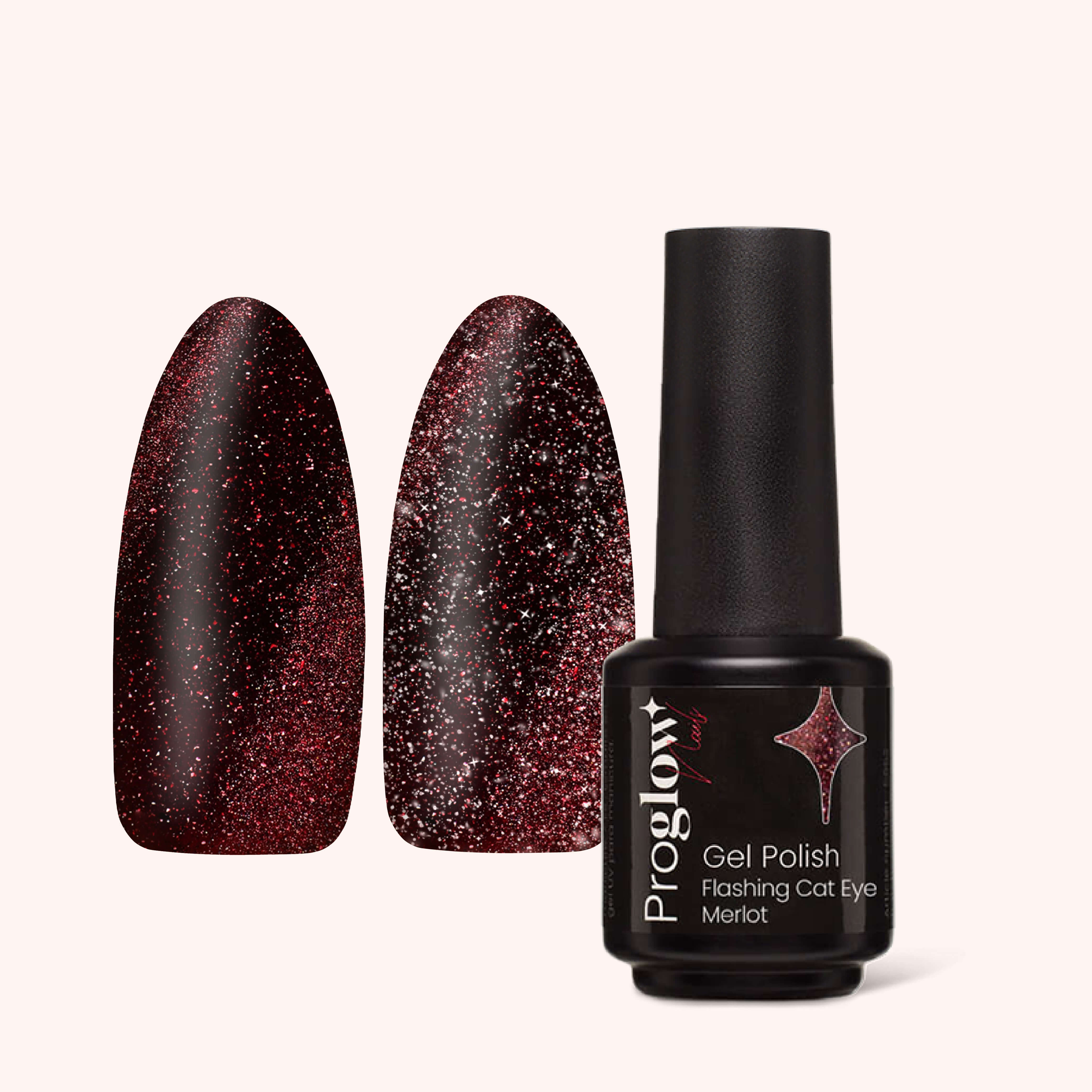 Gel Polish Shellac Flashing Cat Eye Merlot