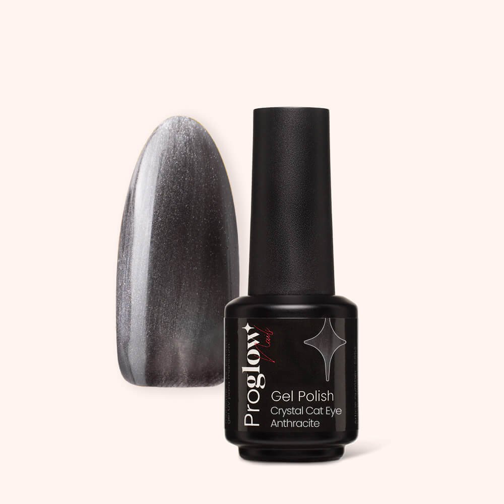 Gel Polish Shellac Crystal Cat Eye Anthracite