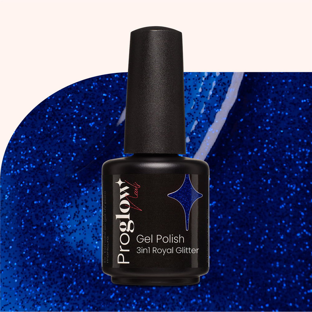 Gel Polish Shellac 3in1 No Wipe Royal Glitter