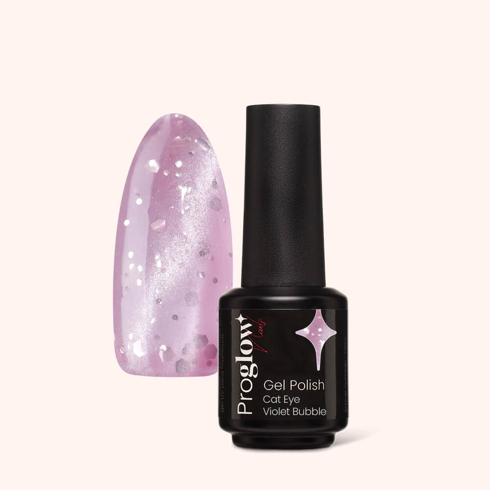 Gel Polish Shellac Cat Eye Violet Bubble