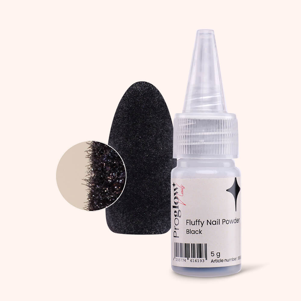 Fluffy Nail Powder Black – efekt zamszu 5g