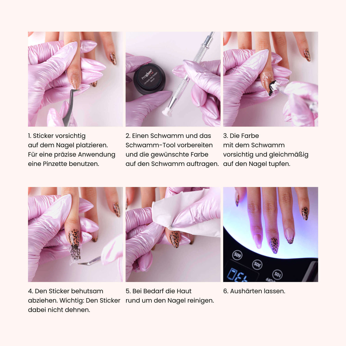 2in1 Ombre Nail Art Sticker - Heart