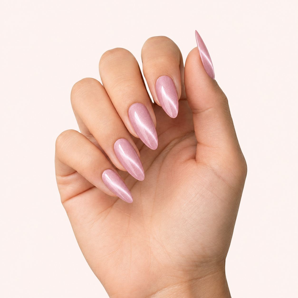 Gel Polish Shellac Soft Pastel Cat Eye Almond
