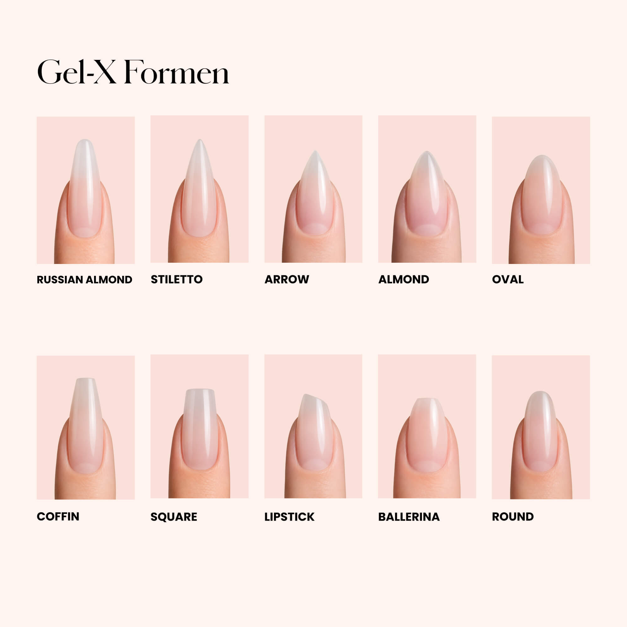 Soft Gel Nail Tips C-Curve Medium Stiletto 600