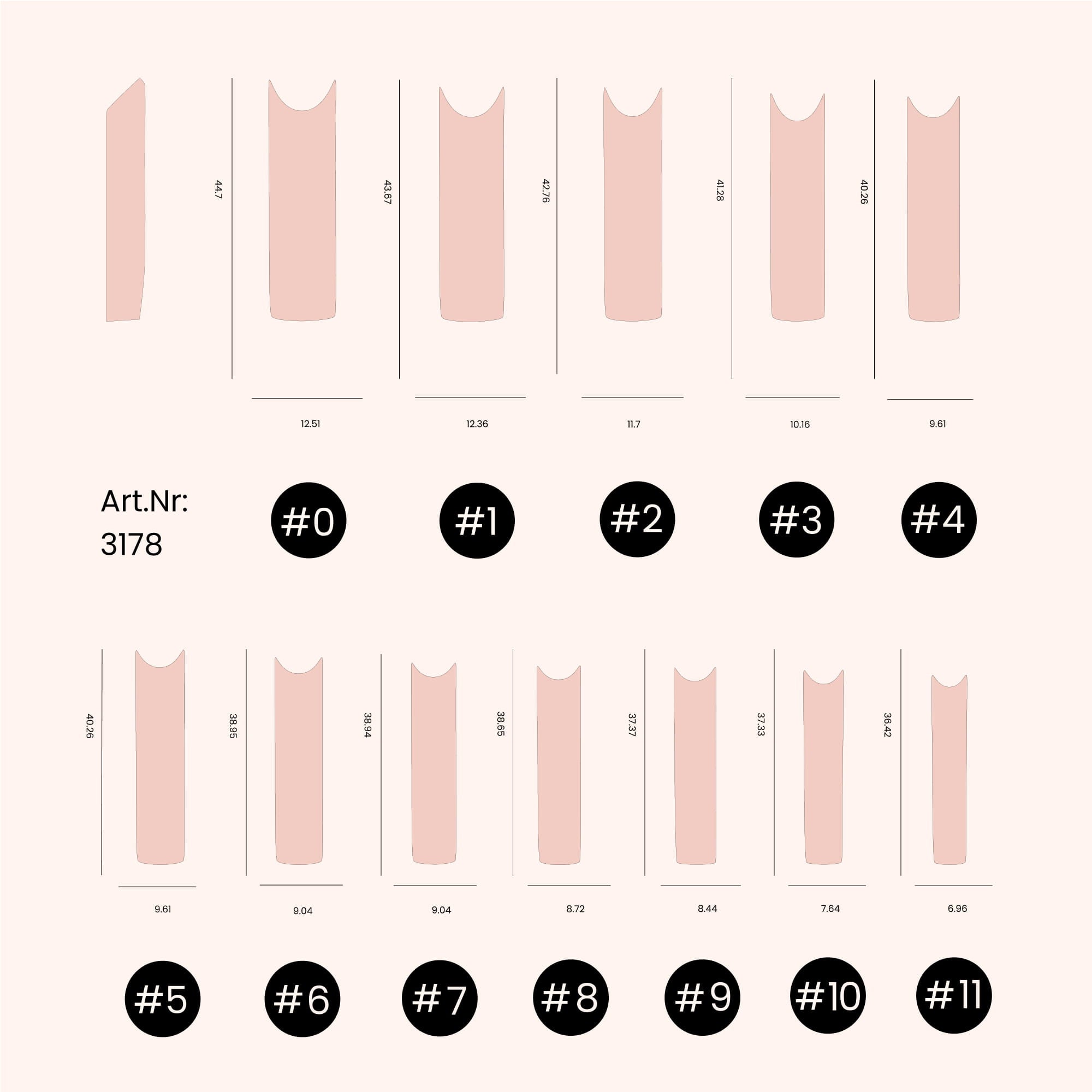 Tipsy Dual Form - Dual Tips Square - (krzywa C) - 120 sztuk