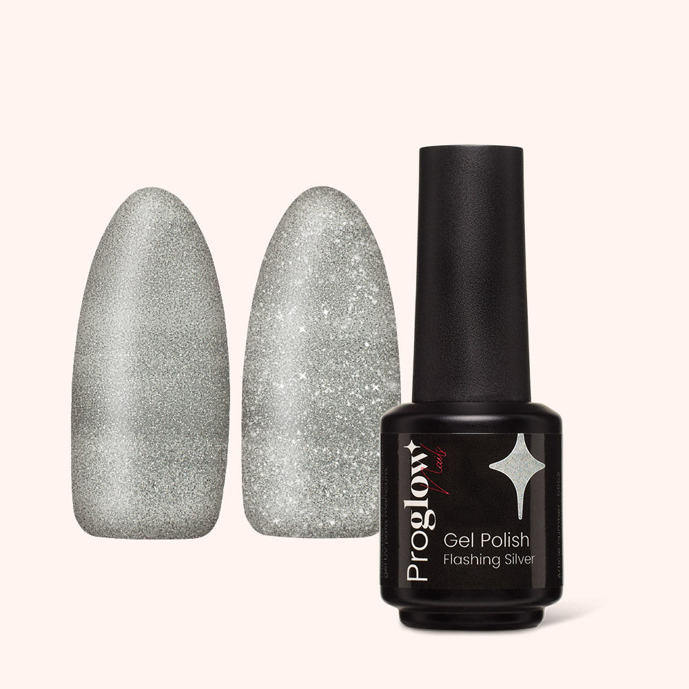 Gel Polish Shellac Flashing Silver