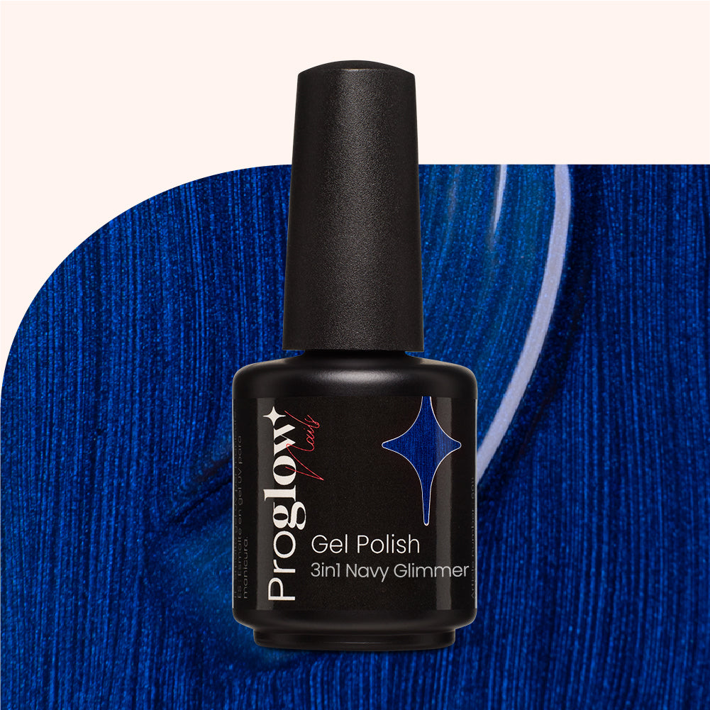 Gel Polish Shellac 3in1 No Wipe Navy Glimmer