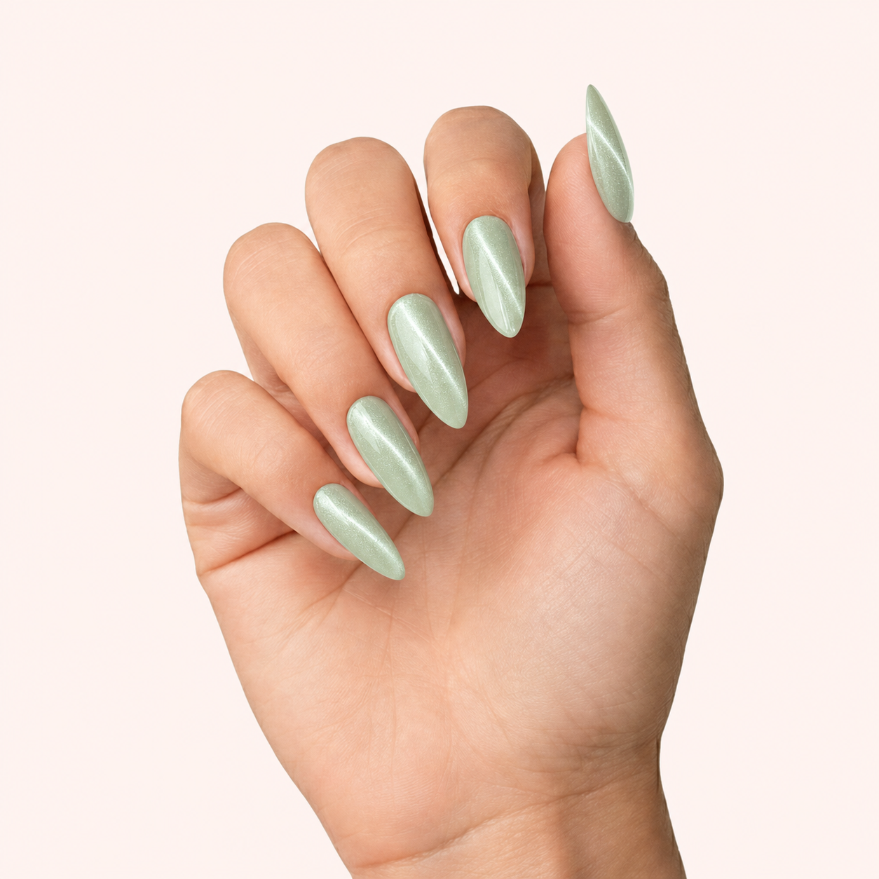 Gel Polish Shellac Soft Pastel Cat Eye Lime